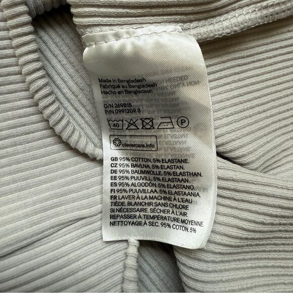 H&M Ribbed Bodycon Dress Medium Minimalist Gray - Picture 5 of 11